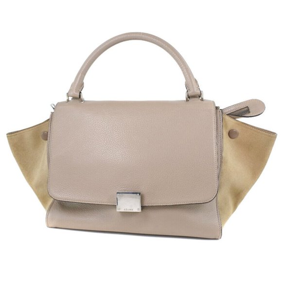 CELINE2WAYShoulder Trapeze Handbag Dune gray leather